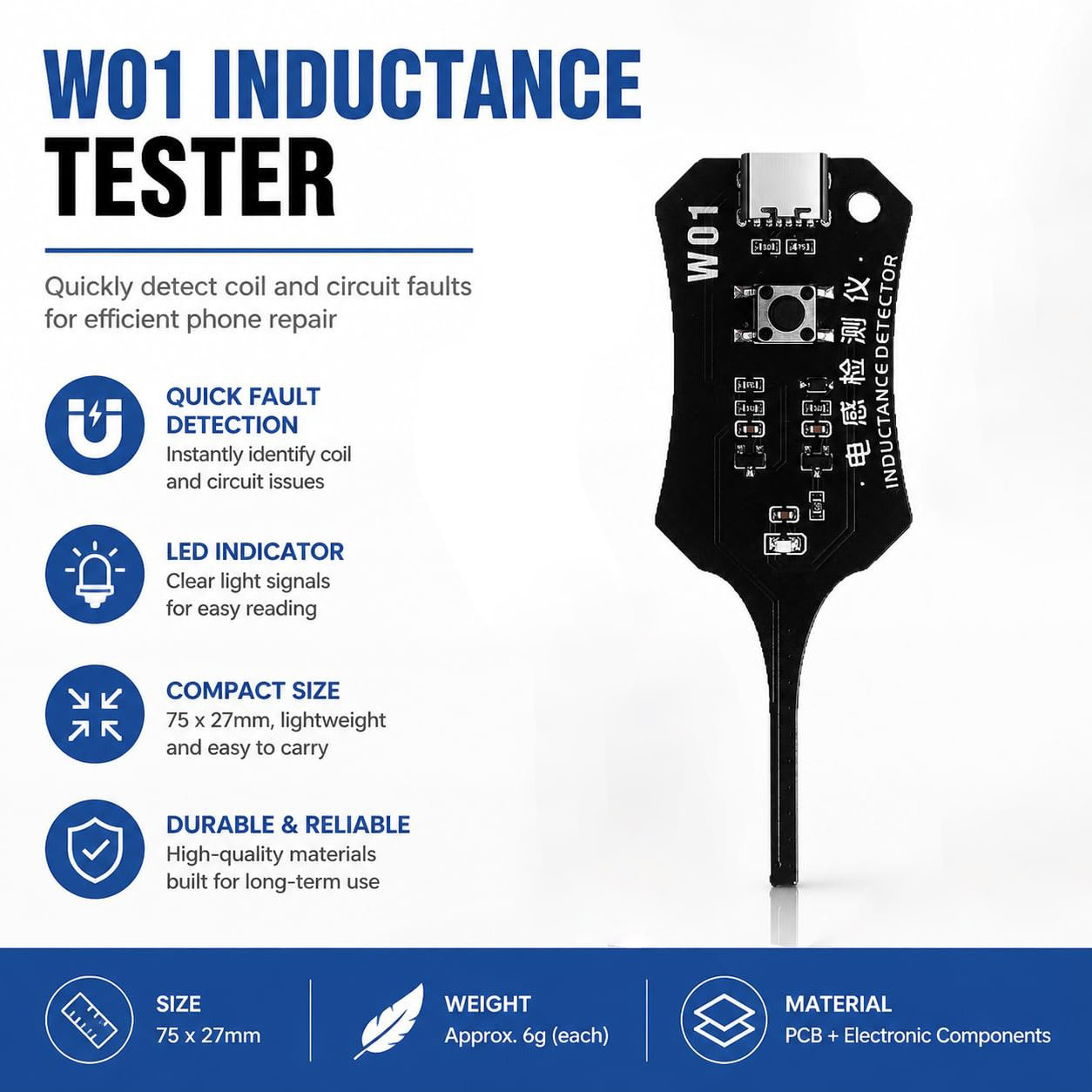 W01 Penguji Induktansi Tipe C  - Co Detector Plug ulasan dan harga
